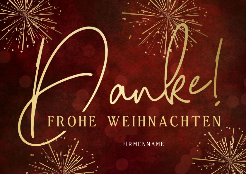 Dankeskarte Weihnachten Mitarbeiter Feuerwerk Send a Smile