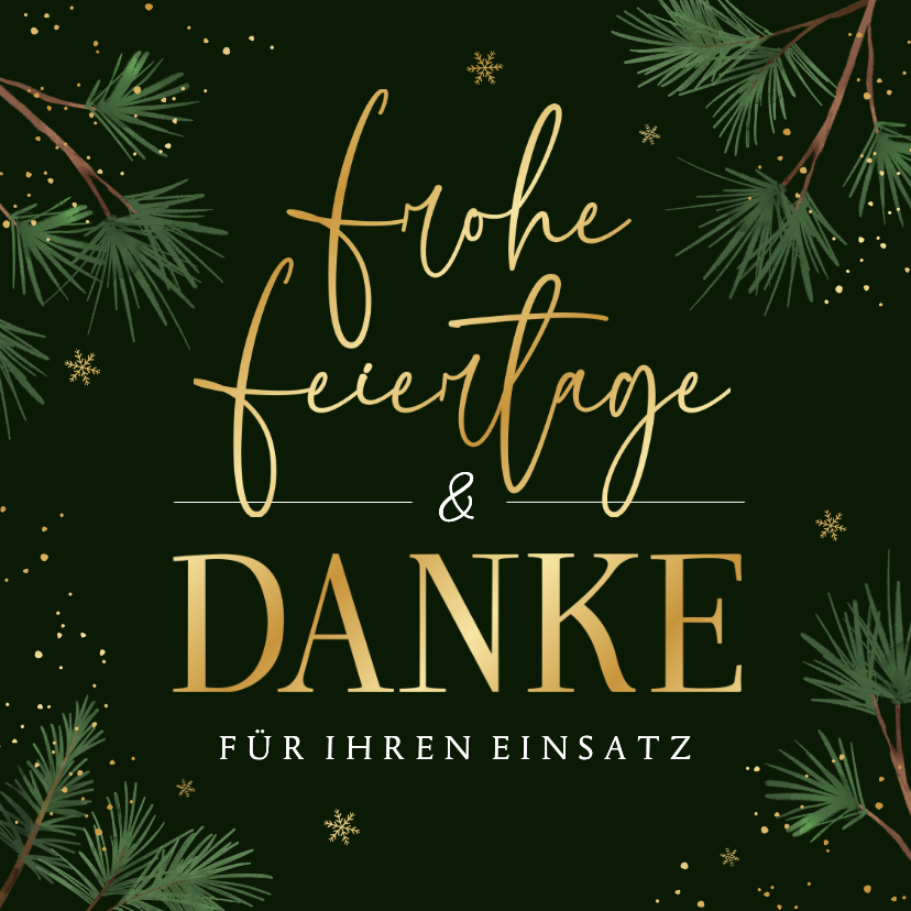 Dankeskarte zu Weihnachten geschäftlich mit Tannenzweigen - Geschäftliche Weihnachtskarten Geschäftliche Weihnachtskarten - Dankeskarte zu Weihnachten geschäftlich mit Tannenzweigen
