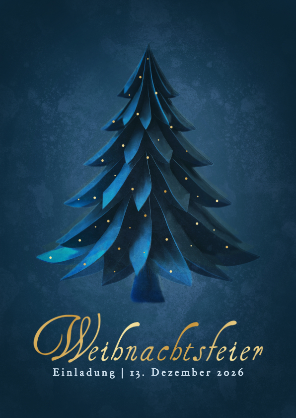 Einladung Weihnachtsfeier Blauer Weihnachtsbaum - Geschäftliche Weihnachtskarten Geschäftliche Weihnachtskarten - Einladung Weihnachtsfeier Blauer Weihnachtsbaum