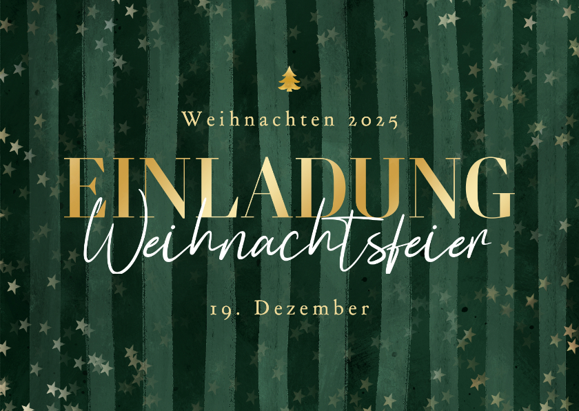 Einladung Weihnachtsfeier grün gestreift - Geschäftliche Weihnachtskarten Geschäftliche Weihnachtskarten - Einladung Weihnachtsfeier grün gestreift