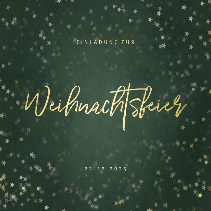 Geschäftliche Weihnachtskarten - Einladung zur Weihnachtsfeier Handlettering und Sterne