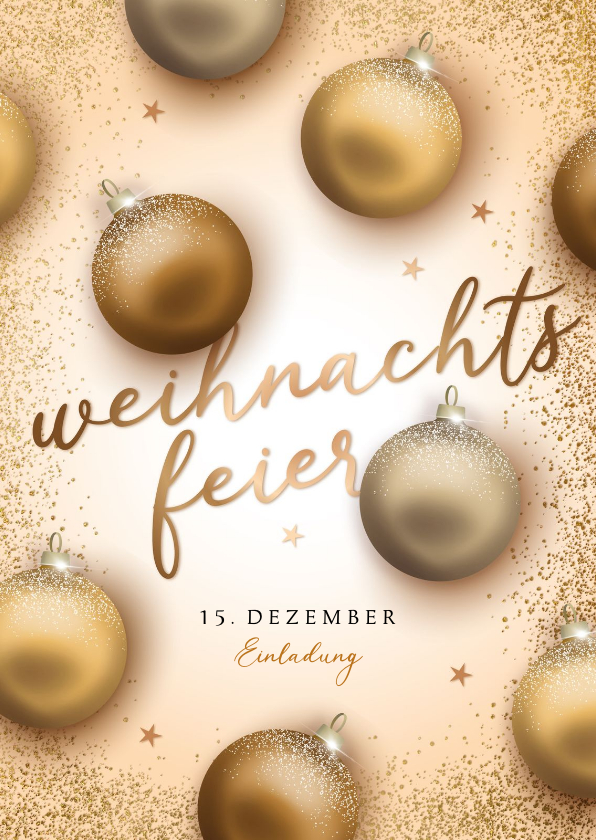 Geschäftliche Weihnachtskarten - Einladung zur Weihnachtsfeier Weihnachtskugeln