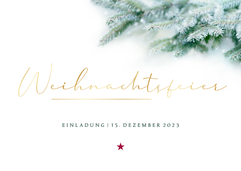 Geschäftliche Weihnachtskarten - Einladungskarte Weihnachtsfeier Tannenzweige