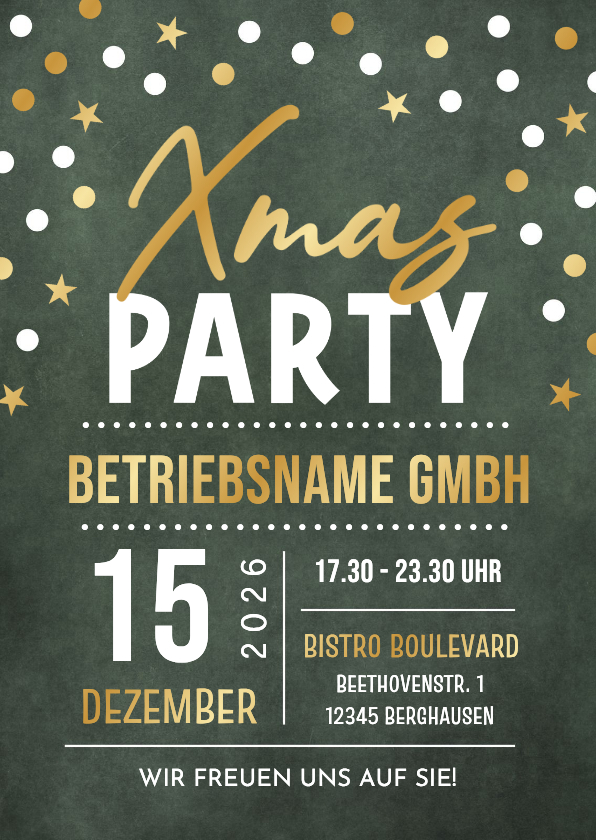 Einladungskarte Weihnachtsfeier Xmas-Party geschäftlich - Geschäftliche Weihnachtskarten Geschäftliche Weihnachtskarten - Einladungskarte Weihnachtsfeier Xmas-Party geschäftlich