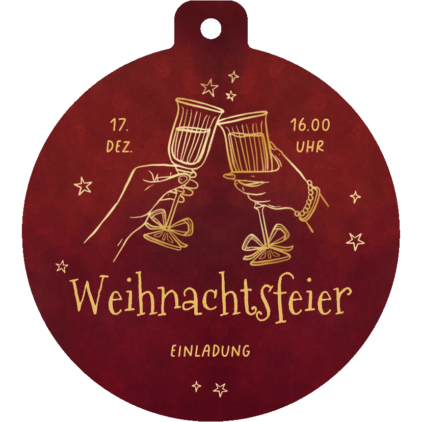 Einladungskarte Weihnachtskugel Anstoßen Weihnachtsfeier - Geschäftliche Weihnachtskarten Geschäftliche Weihnachtskarten - Einladungskarte Weihnachtskugel Anstoßen Weihnachtsfeier