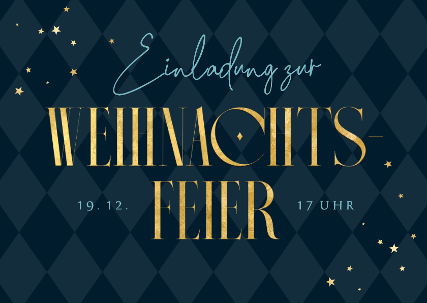 Einladungskarte zur Weihnachtsfeier elegante Schrift - Geschäftliche Weihnachtskarten Geschäftliche Weihnachtskarten - Einladungskarte zur Weihnachtsfeier elegante Schrift