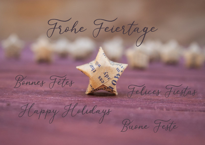 FairTrade Weihnachtskarte geschäftlich mit Faltstern - Geschäftliche Weihnachtskarten Geschäftliche Weihnachtskarten - FairTrade Weihnachtskarte geschäftlich mit Faltstern
