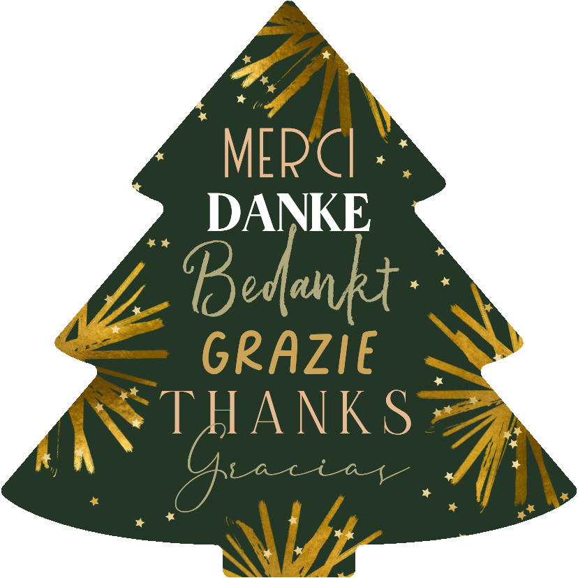 Geschäftliche Weihnachtskarten - Firmen-Weihnachtskarte Baum 'Danke' international
