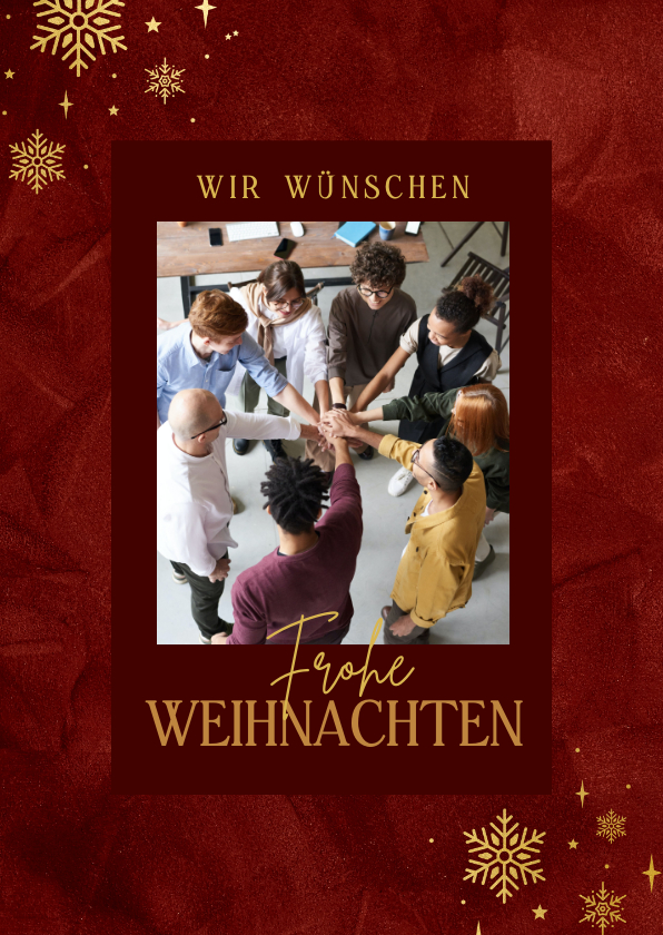 Geschäftliche Weihnachtskarten - Firmen-Weihnachtskarte Foto & Schneeflocken