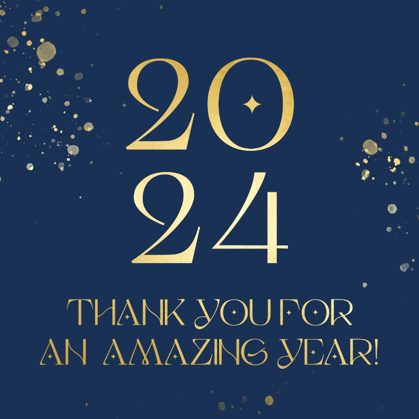 Geschäftliche Weihnachtskarten - Firmen-Weihnachtskarte Goldlook 'Amazing year'
