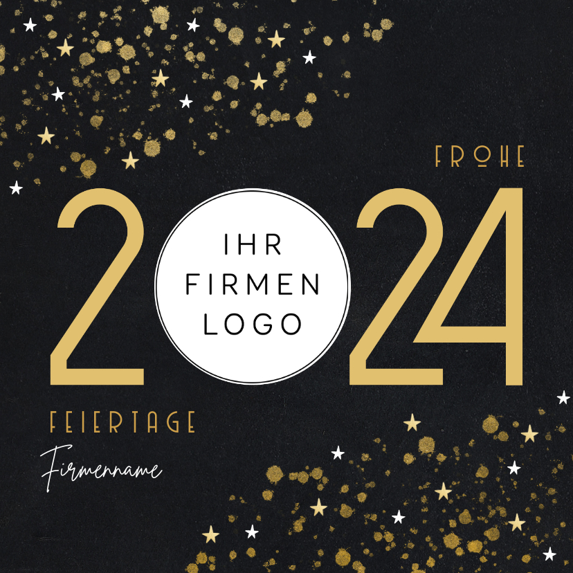 FirmenWeihnachtskarte große Jahreszahl mit Send a Smile