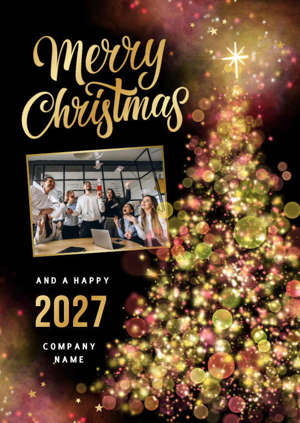 Geschäftliche Weihnachtskarten - Foto-Karte geschäftliche Weihnachtsgrüße international