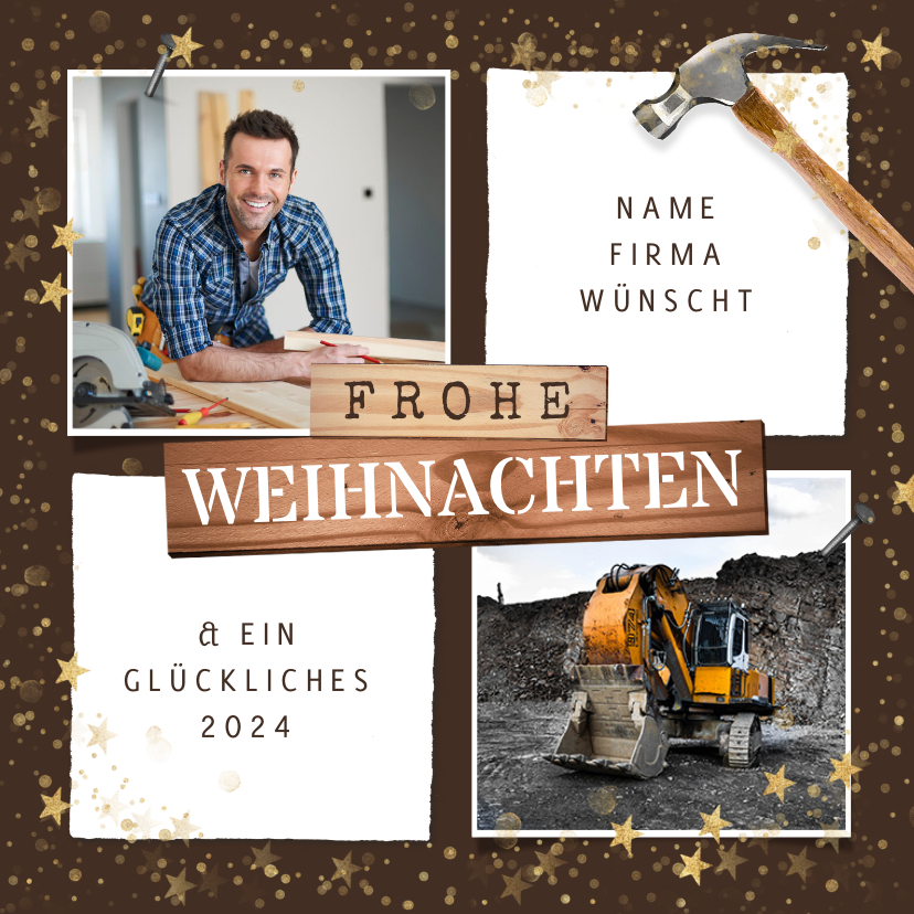 Geschäftliche Weihnachtskarten - Foto-Weihnachtskarte Bau
