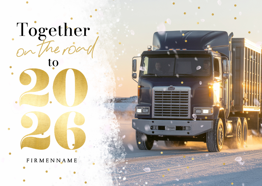 Foto-Weihnachtskarte 'Together on the road' englisch - Geschäftliche Weihnachtskarten Geschäftliche Weihnachtskarten - Foto-Weihnachtskarte 'Together on the road' englisch