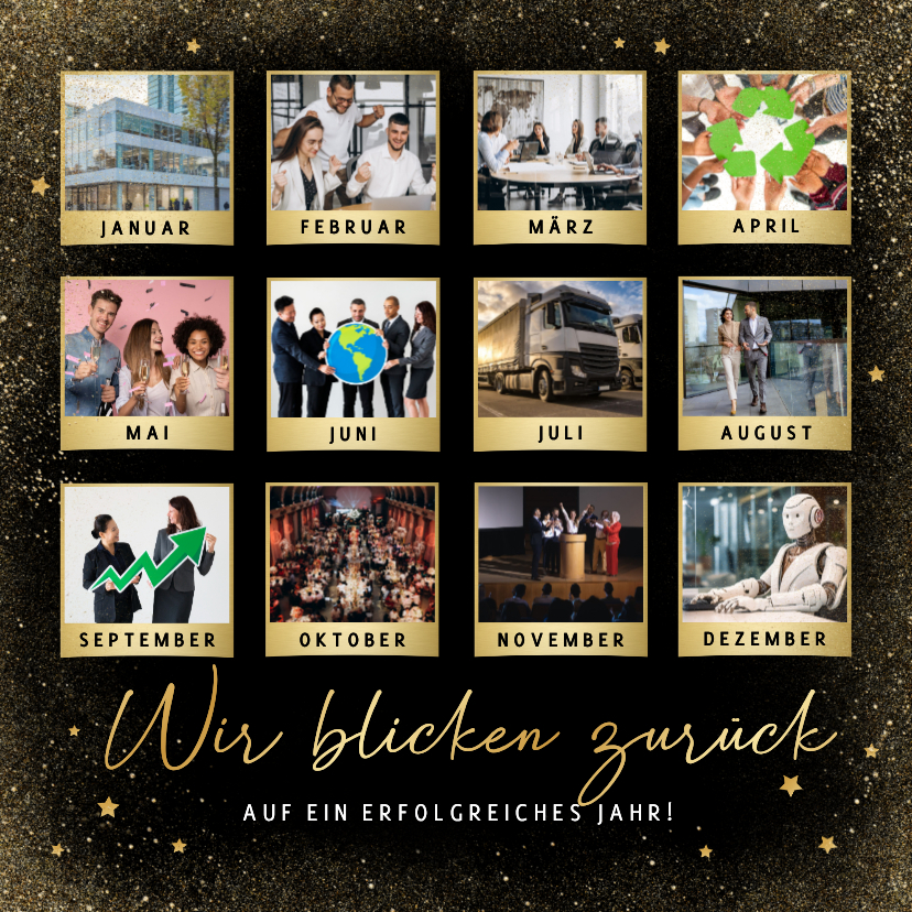 Geschäftliche Weihnachtskarten - Fotocollage Rückblick Weihnachtskarte geschäftlich