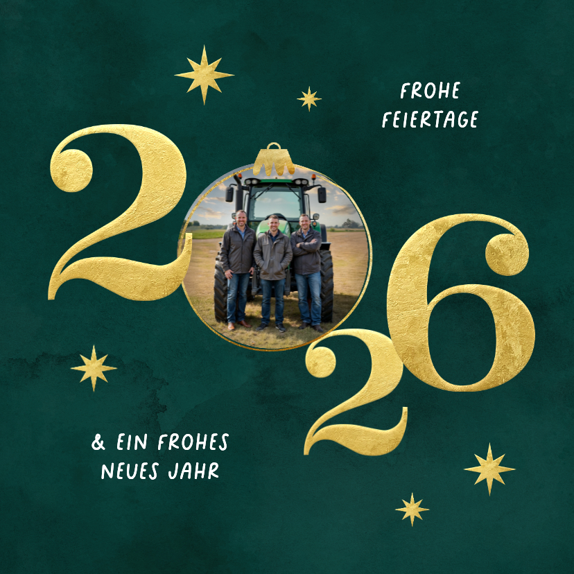 Geschäftliche Weihnachtskarten - Fotokarte 2027 Weihnachten Firmenfoto grün Landwirtschaft