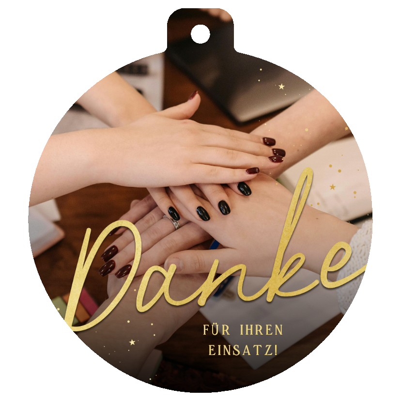 Geschäftliche Weihnachtskarten - Fotokarte Danke Weihnachten Mitarbeiter Weihnachtskugel