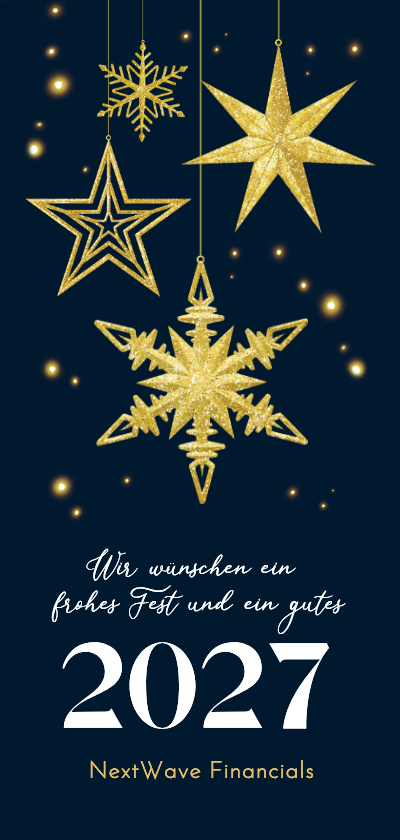 Geschäftliche Weihnachtskarten - Geschäftliche Grußkarte Weihnachten goldene Sterne 