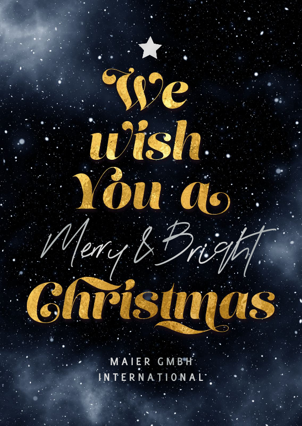Geschäftliche Weihnachtskarten - Geschäftliche Weihnachtsgrüße Typografie Sternenhimmel 