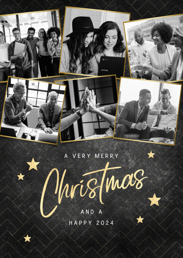 Geschäftliche Weihnachtskarten - Geschäftliche Weihnachtskarte Bilderreihe schwarz-weiß