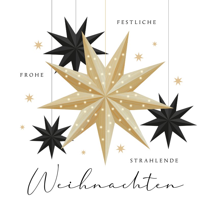Geschäftliche Weihnachtskarten - Geschäftliche Weihnachtskarte Faltsterne