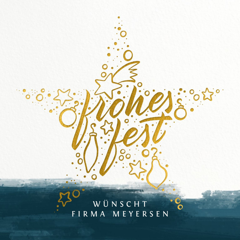 Geschäftliche Weihnachtskarten - Geschäftliche Weihnachtskarte 'Frohes Fest'