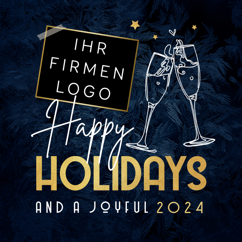 Geschäftliche Weihnachtskarten - Geschäftliche Weihnachtskarte 'Happy Holidays'