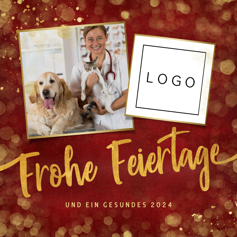 Geschäftliche Weihnachtskarten - Geschäftliche Weihnachtskarte Logo und Foto