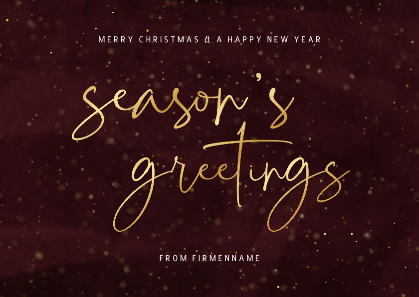 Geschäftliche Weihnachtskarten - Geschäftliche Weihnachtskarte 'Season's greetings'