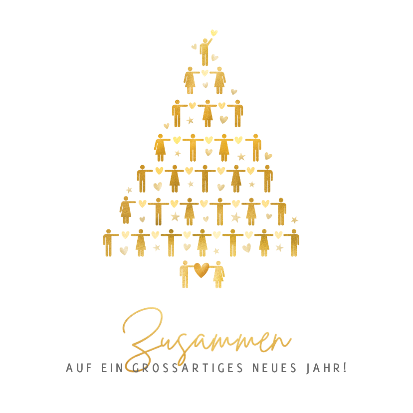 Geschäftliche Weihnachtskarten - Geschäftliche Weihnachtskarte Silhouetten Zusammen stark