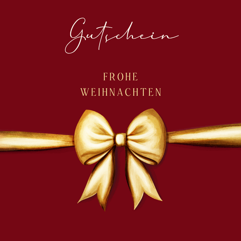 Geschenkgutschein Mitarbeiter Weihnachten goldene Schleife - Geschäftliche Weihnachtskarten Geschäftliche Weihnachtskarten - Geschenkgutschein Mitarbeiter Weihnachten goldene Schleife