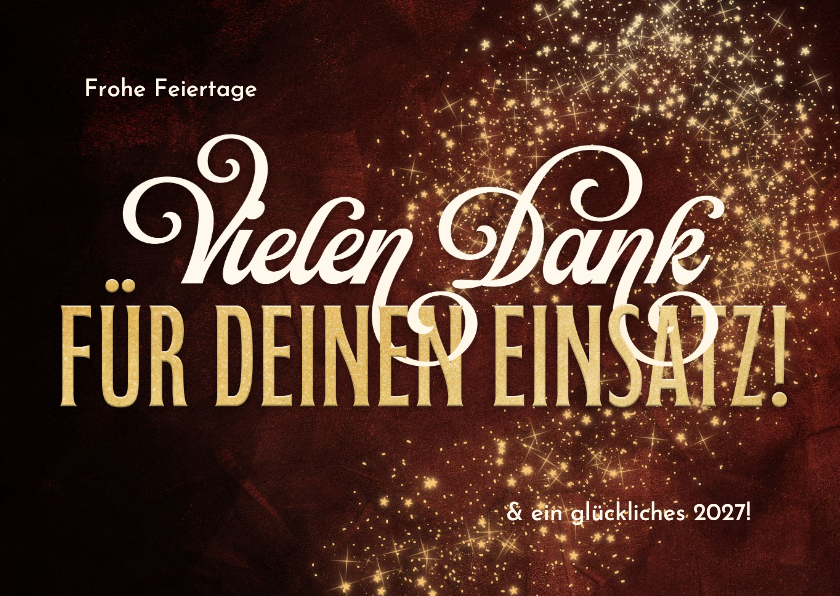 Geschäftliche Weihnachtskarten - Karte Danke Weihnachten Mitarbeiter elegante Schrift
