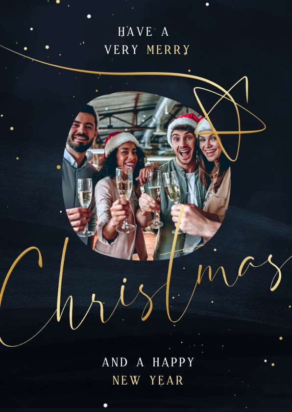 Geschäftliche Weihnachtskarten - Kunden-Weihnachtskarte 'Christmas' rundes Foto