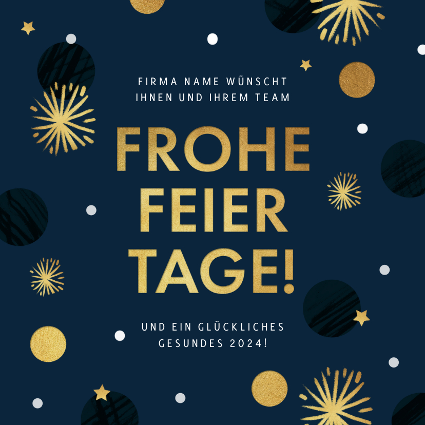 Geschäftliche Weihnachtskarten - Kunden-Weihnachtskarte 'Frohe Feiertage'