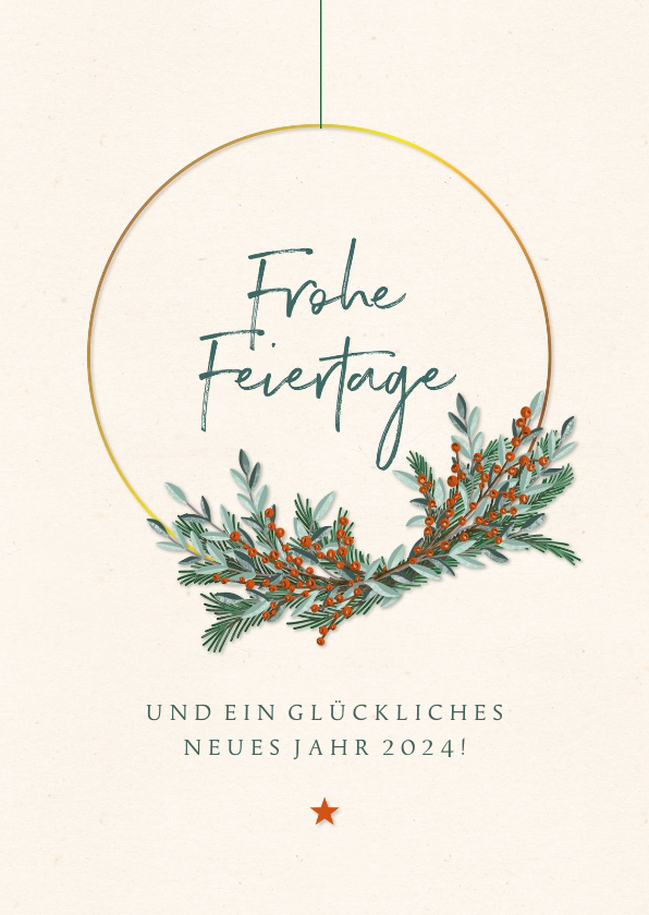 Geschäftliche Weihnachtskarten - Kunden-Weihnachtskarte moderner Kranz