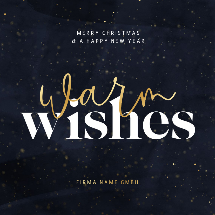 Geschäftliche Weihnachtskarten - Kunden-Weihnachtskarte 'Warm wishes'