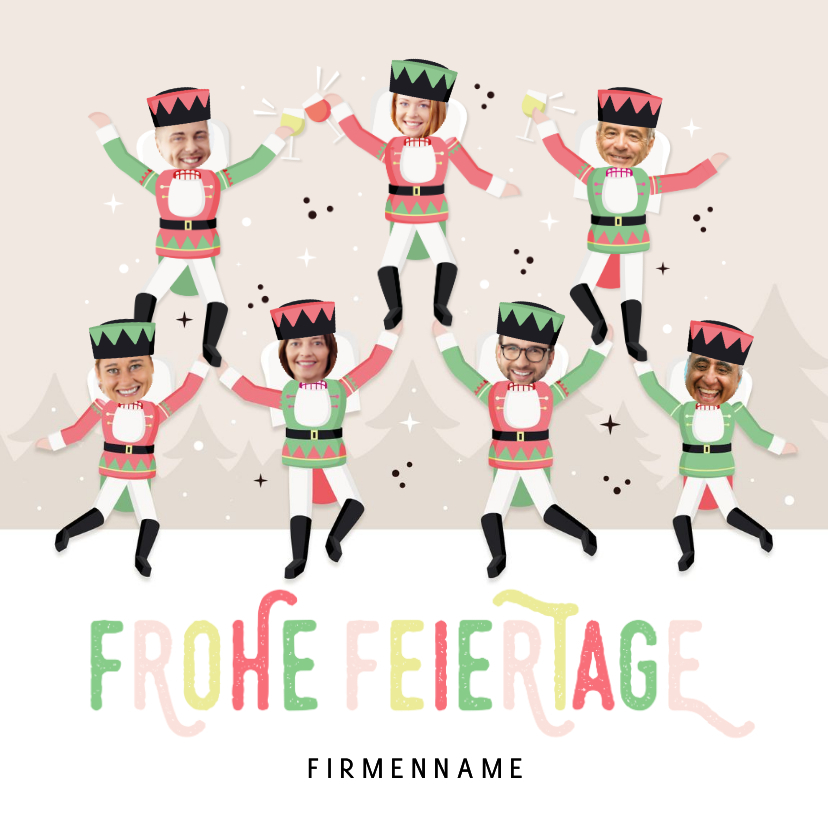 Originelle Firmen-Weihnachtskarte Nussknacker - Geschäftliche Weihnachtskarten Geschäftliche Weihnachtskarten - Originelle Firmen-Weihnachtskarte Nussknacker