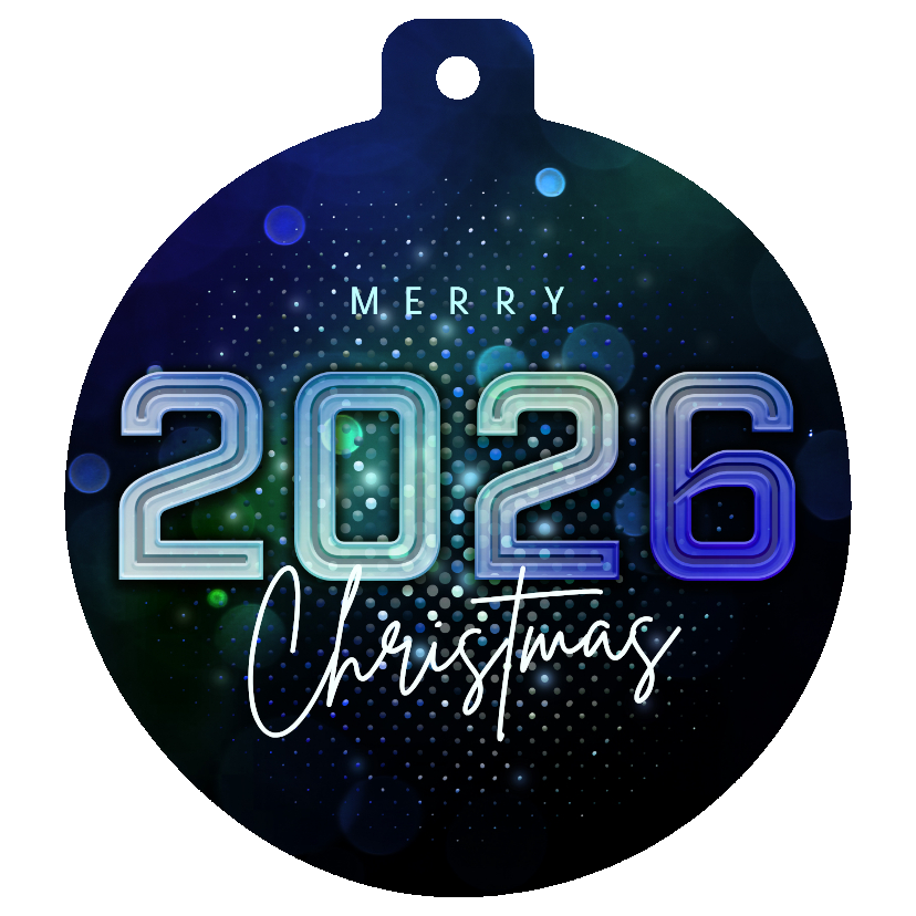 Geschäftliche Weihnachtskarten - Weihnachtsgrüße Weihnachtskugel-Kartenform modern 2026