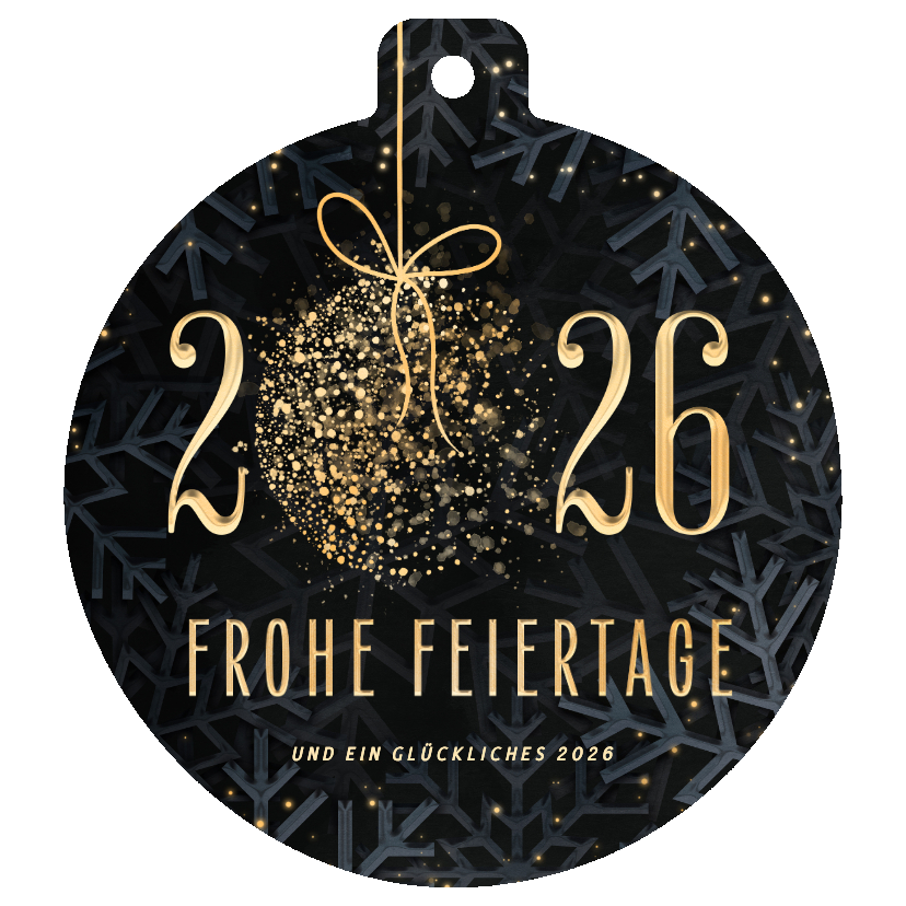 Geschäftliche Weihnachtskarten - Weihnachtskarte Christbaumkugel-Form 'Frohe Feiertage'