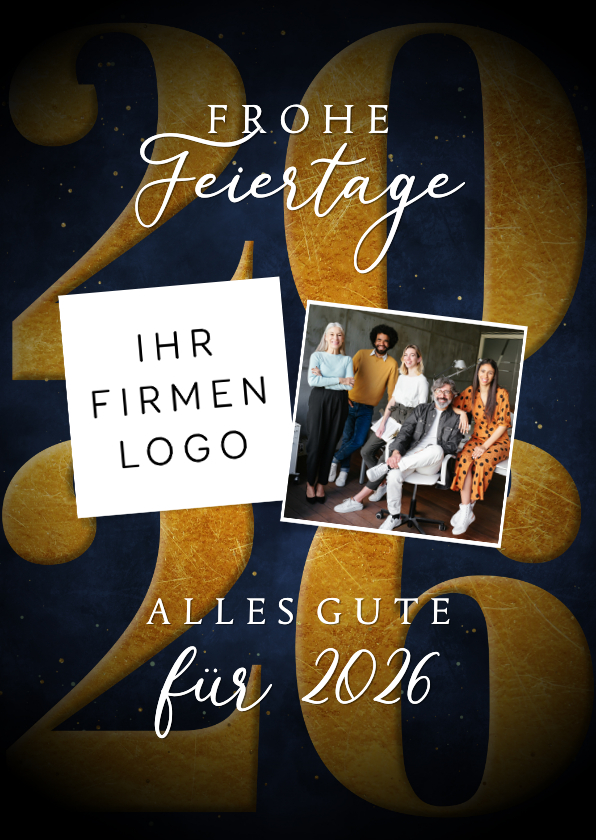 Weihnachtskarte Firma mit Foto, Logo und Jahreszahl - Geschäftliche Weihnachtskarten Geschäftliche Weihnachtskarten - Weihnachtskarte Firma mit Foto, Logo und Jahreszahl