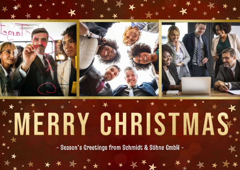 Geschäftliche Weihnachtskarten - Weihnachtskarte Firma mit Fotoreihe