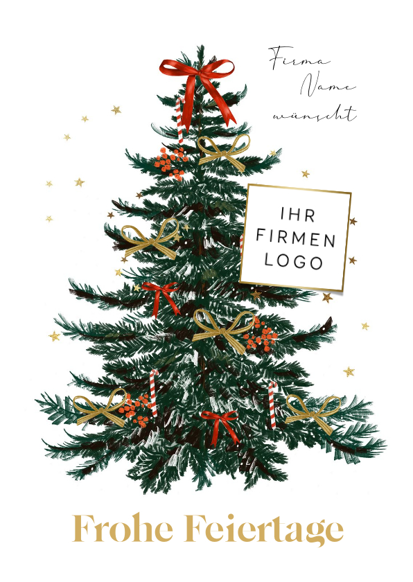Weihnachtskarte Firma Weihnachtsbaum Send a Smile