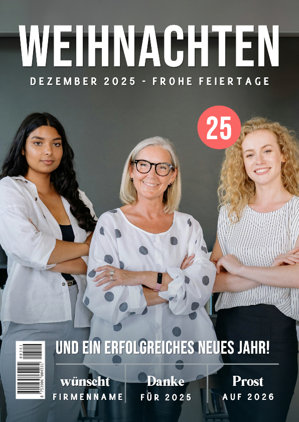 Weihnachtskarte Foto Zeitschrift Firma geschäftlich Zeitung - Geschäftliche Weihnachtskarten Geschäftliche Weihnachtskarten - Weihnachtskarte Foto Zeitschrift Firma geschäftlich Zeitung