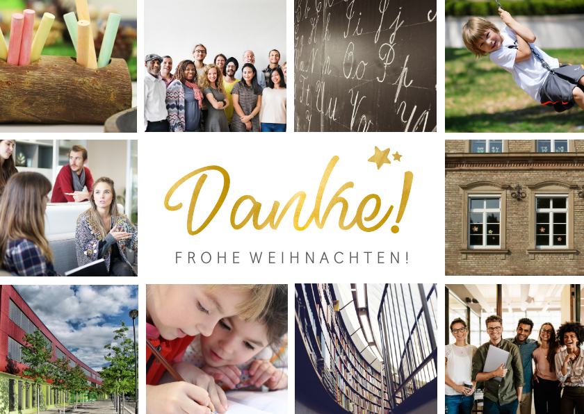 Geschäftliche Weihnachtskarten - Weihnachtskarte Fotocollage Danke