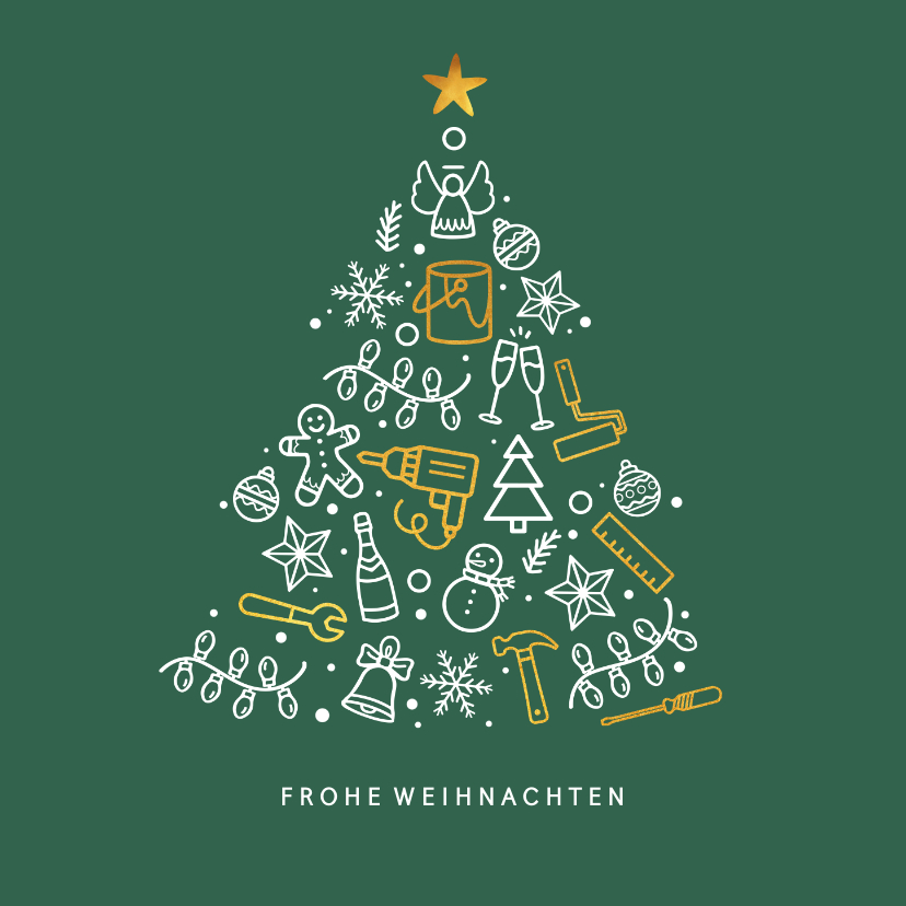 Weihnachtskarte für Baufirma Werkzeuge Send a Smile