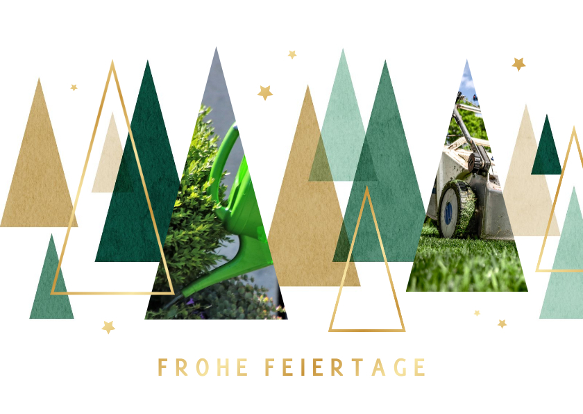 Geschäftliche Weihnachtskarten - Weihnachtskarte Gartenbau/Gartenpflege Tannenbäume