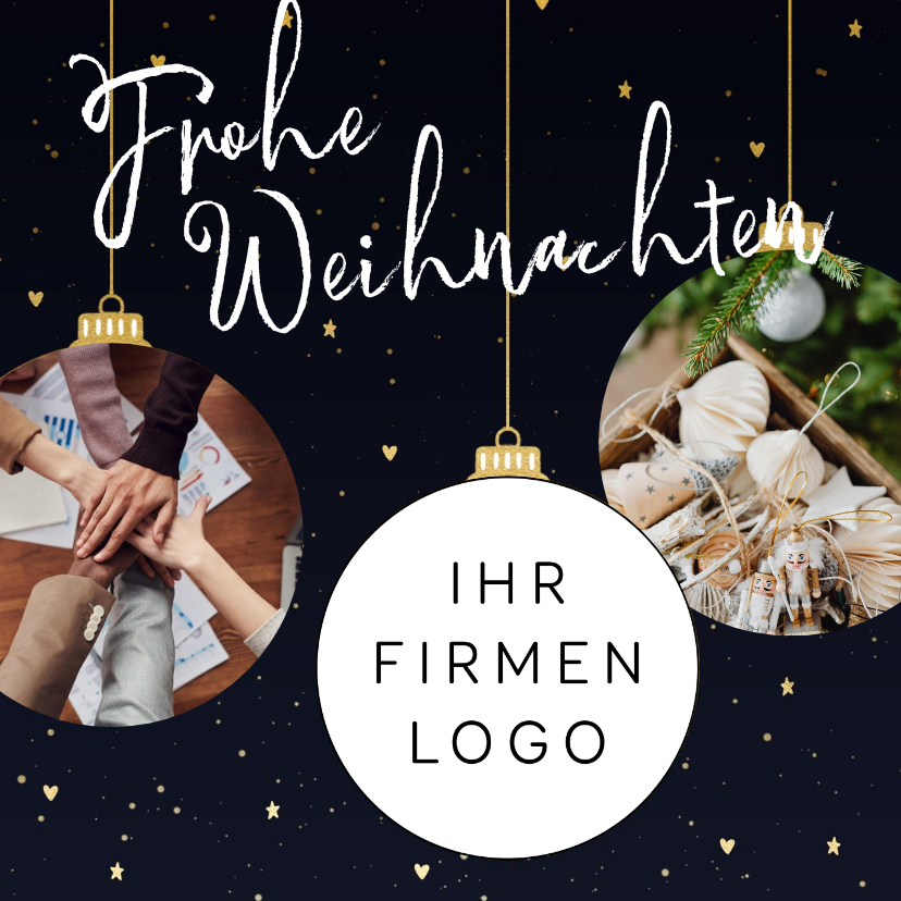 Geschäftliche Weihnachtskarten - Weihnachtskarte geschäftlich Fotos in Weihnachtskugeln