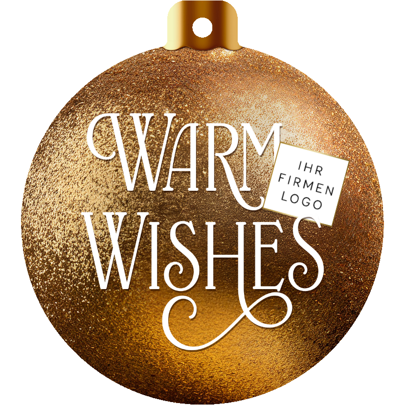 Weihnachtskarte geschäftlich goldene Weihnachskugel Logo - Geschäftliche Weihnachtskarten Geschäftliche Weihnachtskarten - Weihnachtskarte geschäftlich goldene Weihnachskugel Logo