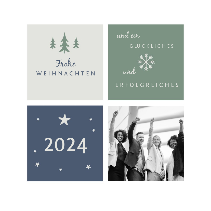 Geschäftliche Weihnachtskarten - Weihnachtskarte geschäftlich grafisch mit Foto