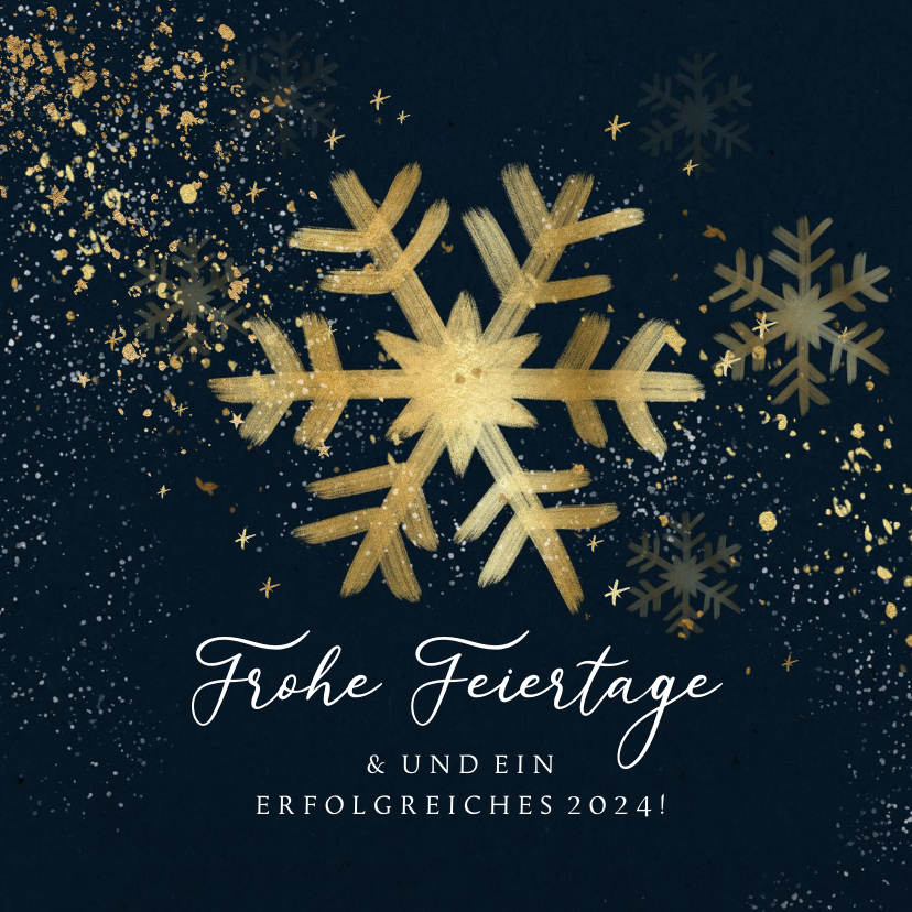 Weihnachtskarte geschäftlich Schneeflocke Gold - Geschäftliche Weihnachtskarten Geschäftliche Weihnachtskarten - Weihnachtskarte geschäftlich Schneeflocke Gold